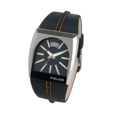 Police Dayton Men` Black Strap Watch