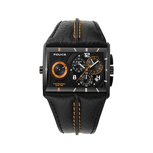 Twingear Black And Orange Strap Watch