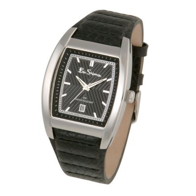 Black Leather Strap Watch