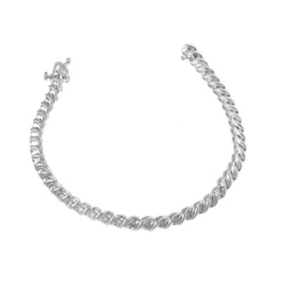 Unbranded 9ct white gold one carat diamond swirl bracelet