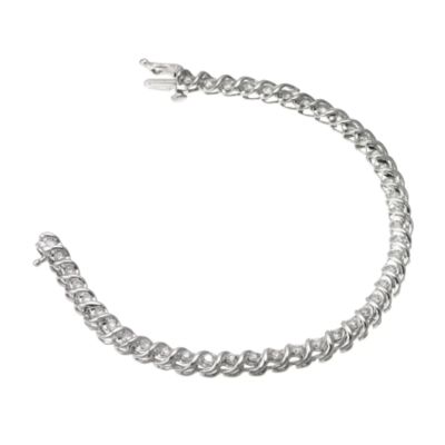 9ct white gold total 2 carat diamond swirl bracelet - Product number 6331971