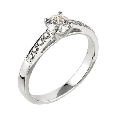 18ct White Gold Half Carat Diamond Solitaire Ring - Product number 6333591