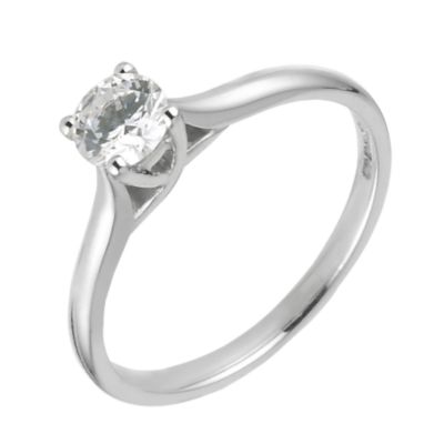 18ct White Gold Half Carat Diamond Solitaire Ring