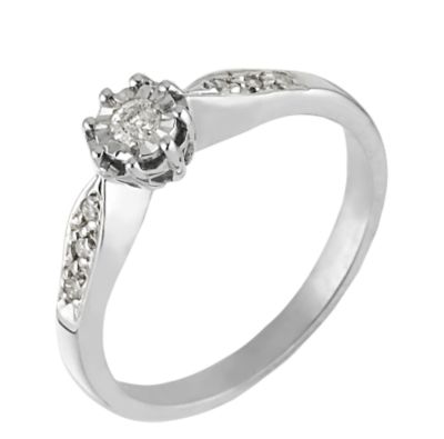 9ct White Gold Diamond Solitaire Ring - Product number 6334008