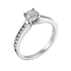 9ct White Gold Half Carat Pave Diamond Ring