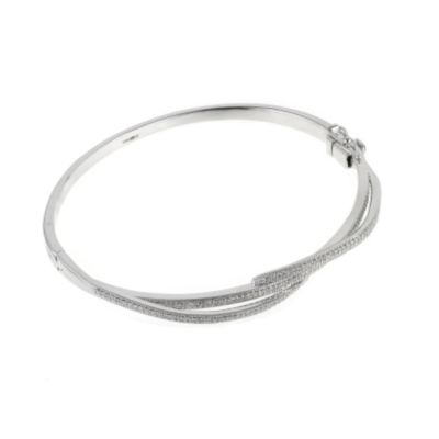 Unbranded 9ct white gold half carat diamond bangle