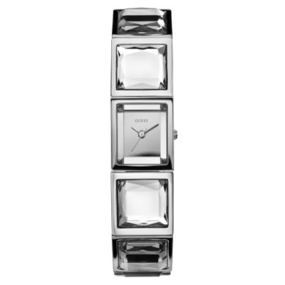 Guess Ladies`Clear Bracelet Stone Set Watch