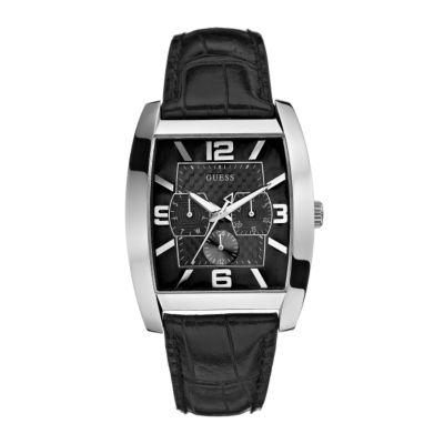 Guess Power Broker Black Leather Strap Watch - Product number 6336280