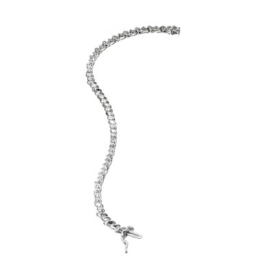 9ct white gold half carat diamond swirl bracelet