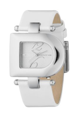 DKNY Ladies' White Leather Strap Watch - Product number 6337449
