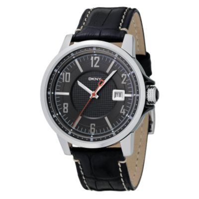DKNY Men's Black Leather Strap Watch - Product number 6337619