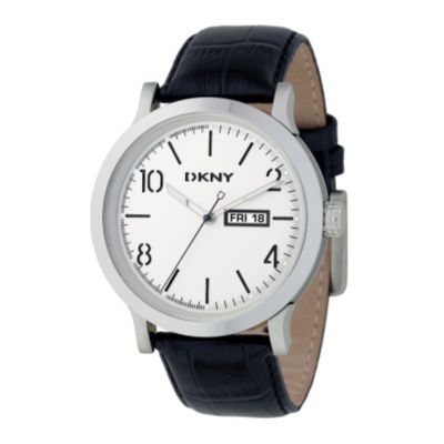 DKNY Men's Black Crocodile Leather Strap Watch - Product number 6337740