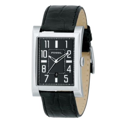 Fossil Men's Black Leather Strap Watch - Product number 6339042