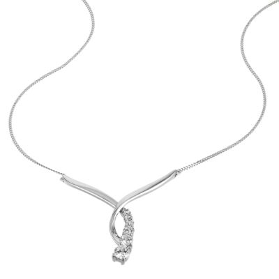 9ct White Gold Cubic Zirconia Crossover 17