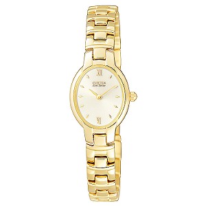 Eco-Drive Ladies`Gold-Plated Bracelet Watch