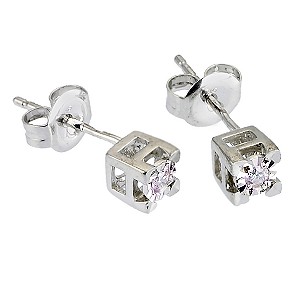 9ct White Gold Diamond Stud Earrings9ct White Gold Diamond Stud Earrings