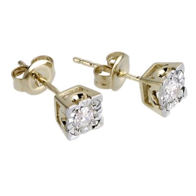 9ct Yellow Gold Quarter Carat Diamond Stud Earrings - Product number 6339824