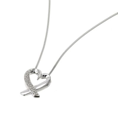 9ct White Gold Diamond Heart Pendant - Product number 6339840