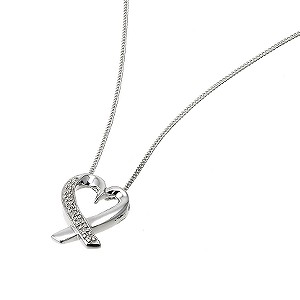 9ct White Gold Diamond Heart Pendant9ct White Gold Diamond Heart Pendant