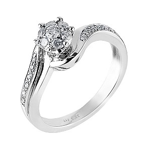 9ct White Gold Quarter Carat Diamond Cluster Ring9ct White Gold Quarter Carat Diamond Cluster Ring