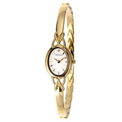 Accurist Ladies`Gold-Plated Bangle Watch