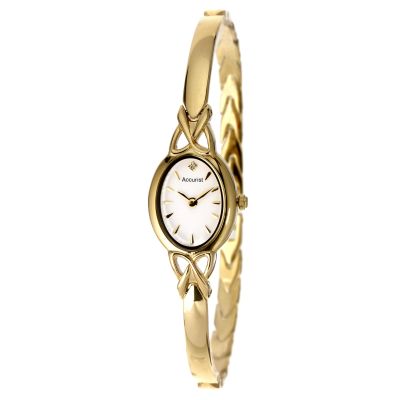 Ladies`Gold-Plated Bangle Watch