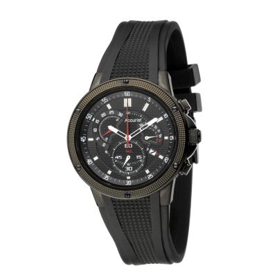 Accurist Men's Black Rubber Strap Watch - Product number 6341594
