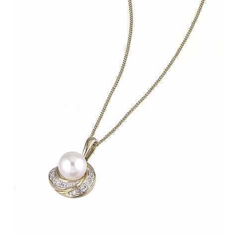 9ct gold cultured freshwater pearl pendant