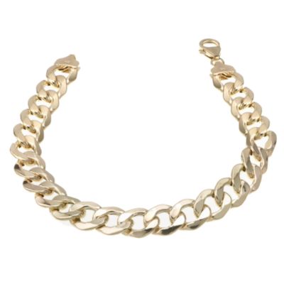 H Samuel 9ct Gold Mens 8.5` Curb Bracelet