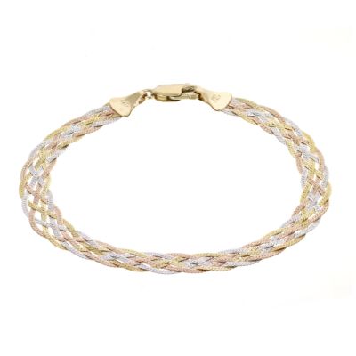 9ct Three Colour Gold Mesh Bracelet - Product number 6342639