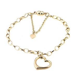 9ct Yellow Gold Heart Charm Bracelet