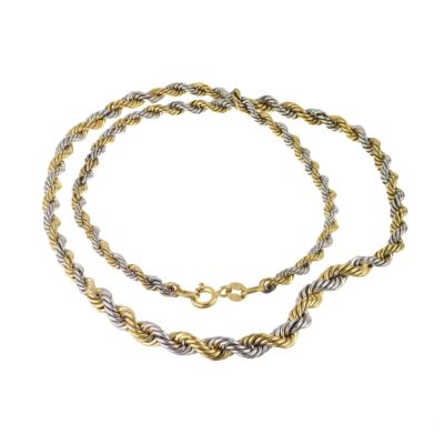 9ct Two Colour Gold Twisted Rope Chain - Product number 6343538