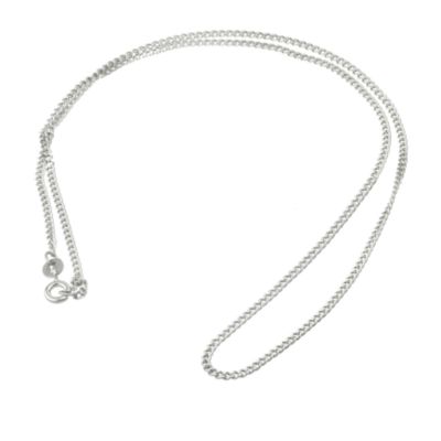 9ct White Gold 18" Hollow Curb Chain - Product number 6343600