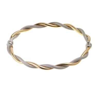 Unbranded 9ct two colour gold twist bangle