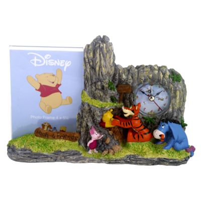 Winnie The Pooh Tug Of War Clock And Photo Frame