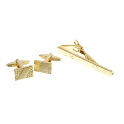 Etched Cufflink And Tie Slide - Product number 6346413