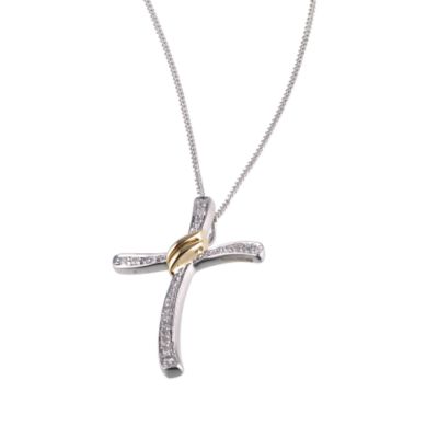 9ct white gold knot cross pendant - Product number 6347061