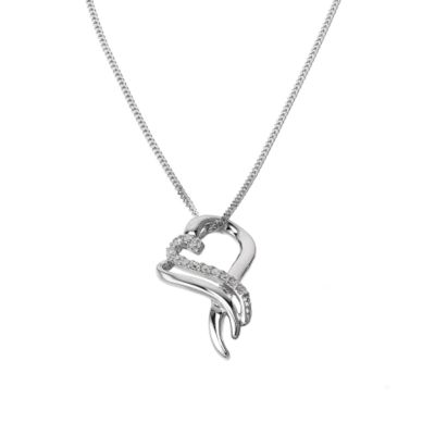 9ct white gold diamond flick heart pendant - Product number 6347428