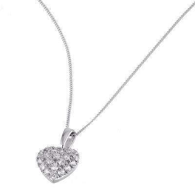 9ct gold cubic zirconia heart pendant - Product number 6347584