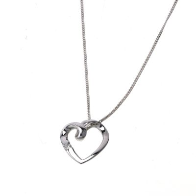 9ct white gold twist heart pendant - Product number 6347665