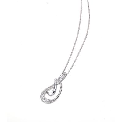 9ct white gold diamond drop pendant - Product number 6348181