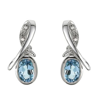 9ct white gold twist earrings - Product number 6348467