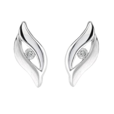 9ct white gold diamond twist earrings - Product number 6348653