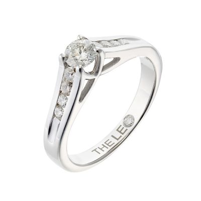 Platinum half carat Leo diamond solitaire ring