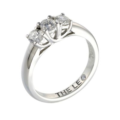 Platinum half carat Leo Diamond trilogy ring