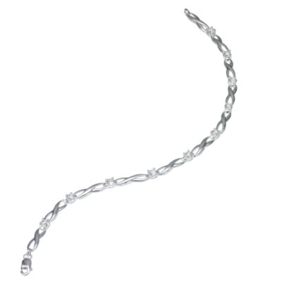 sterling Silver Cubic Zirconia Kiss Bracelet