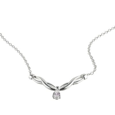 sterling Silver Cubic Zirconia Kiss Necklace