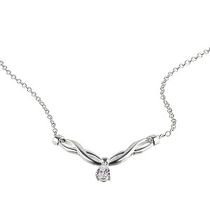 sterling Silver Cubic Zirconia Kiss Necklace