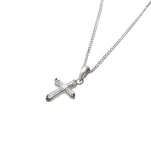 Sterling Silver and Cubic Zirconia Cross and