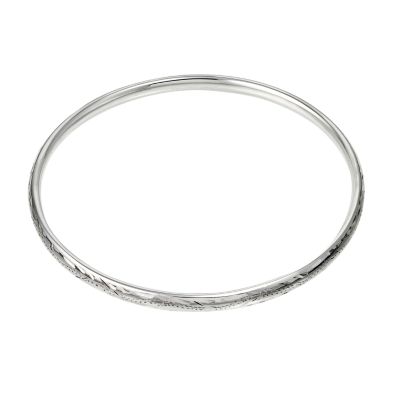 Silver Diamond Cut Bangle